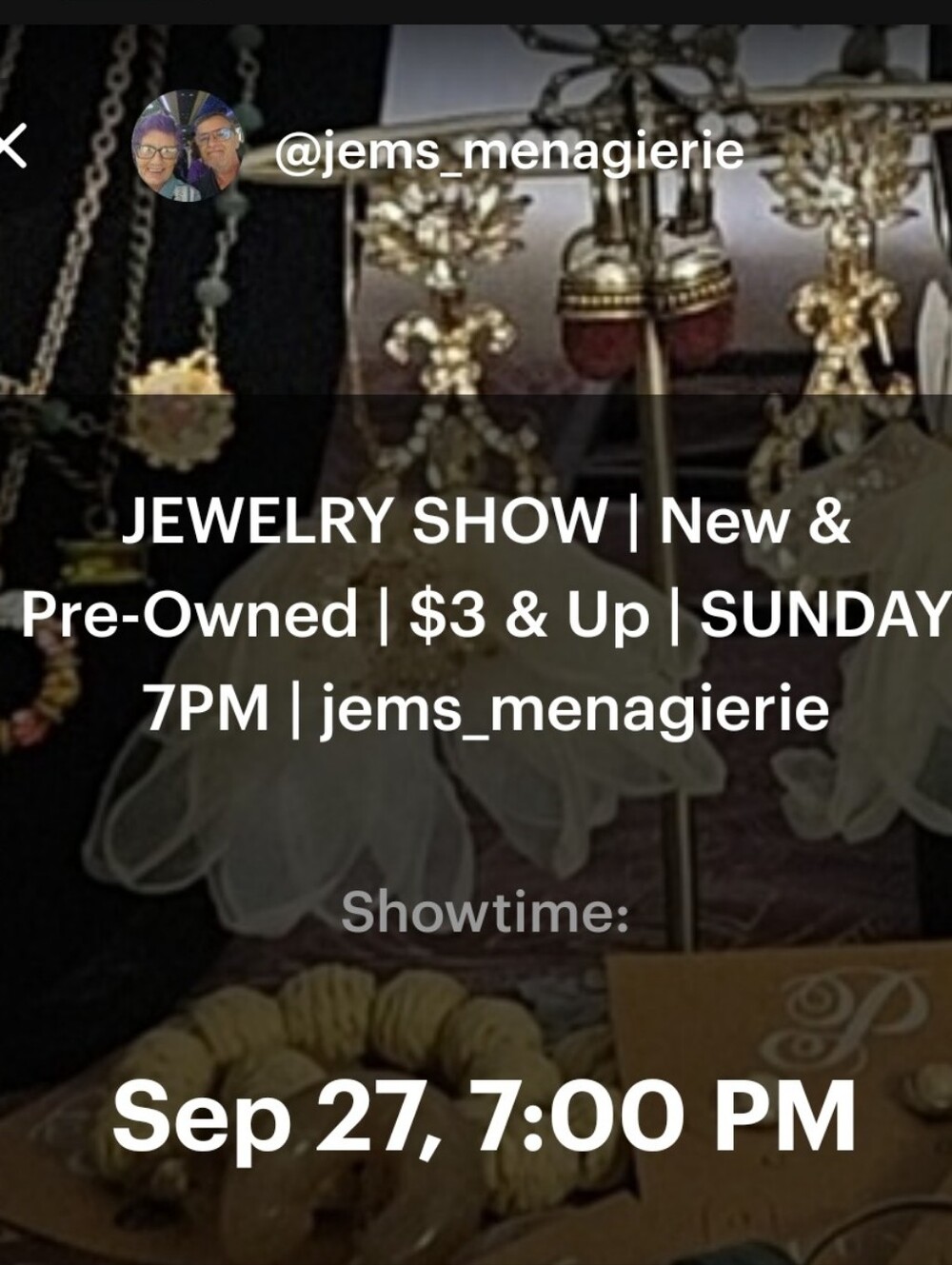 SUNDAY JEWELRY SHOW NOTIFICATION